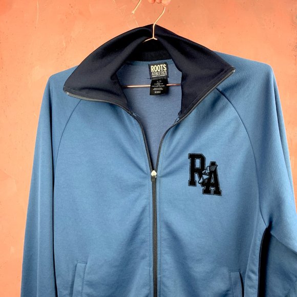 Roots Athletics Men's BLUE Full Zip/Men's LARGE Track Jacket/ROOTS Men's Zip Up/ - Picture 3 of 3